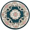 Traditional Handmade Wool Rug-Avolon-Turquoise-120x120cm