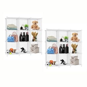 SOGA 2X White 9-Cube Storage Shelf