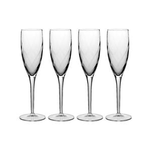 4pc Luigi Bormioli Canaletto 195ml Champagne Flute Glasses Set