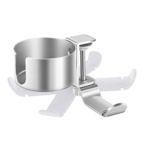 2 in 1 Desk Cup Holder with Headphone Hanger - Anti-Spill, Easy Install (Silver)