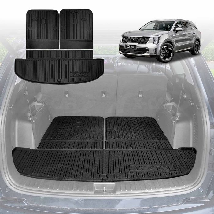 Boot Liners For Kia Sorento 2020-onwards All Weather Heavy Duty Cargo Trunk Mat Luggage Tray Car Accessories 3-pcs Version