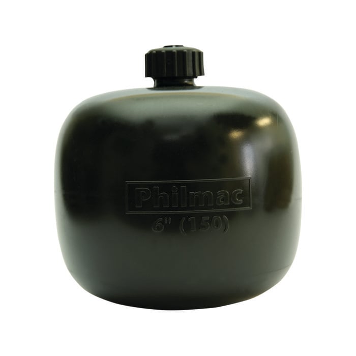 Philmac 6" Black 5/16" Thread Plastic Float