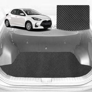 6D Diamond Car Boot Mat for Toyota Yaris 2011-2020-Cargo Mat-Black-Outback GT