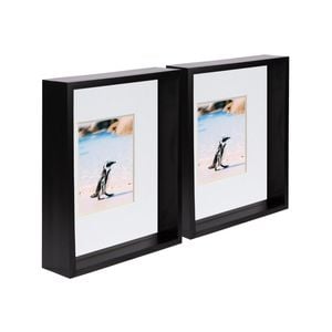Nicola Spring 8" X 10" 3d Deep Box Photo Frames With White 4" X 6" Mount - Pack Of 2