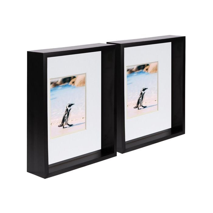 Nicola Spring 8" X 10" 3d Deep Box Photo Frames With White 4" X 6" Mount - Pack Of 2