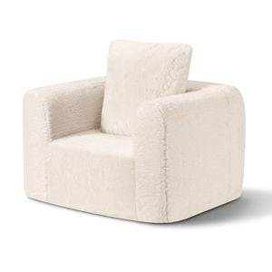 Playpals Kids Sofa Couch With Pillow Toddler Chair Cream