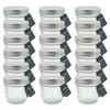 18PK Glass & Co Cleo Round Silver Lid Quilted Preserving Jar 290ml Clear