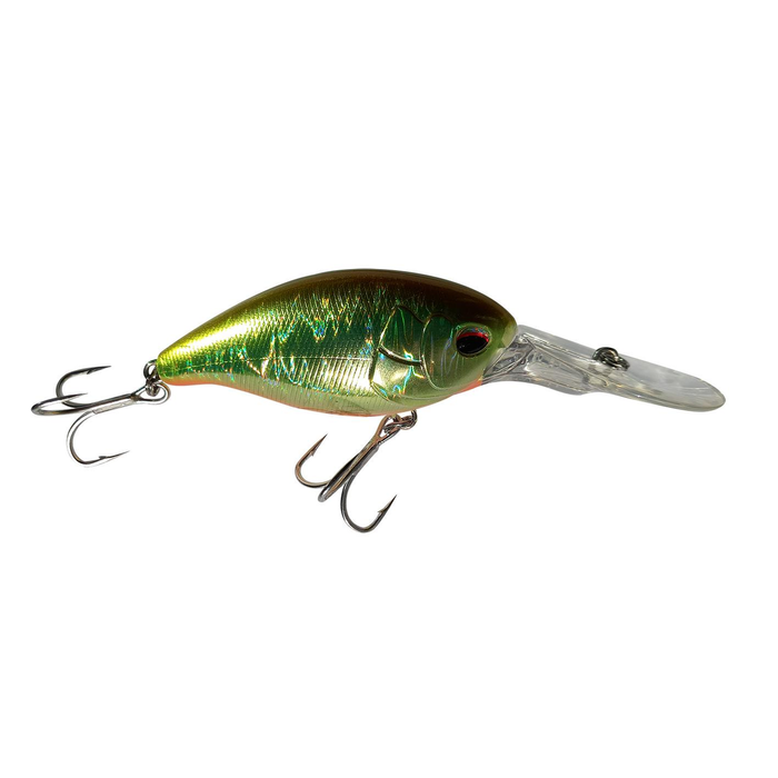 Profishent Chainsaw 80mm Crankbait Hard Body Fishing Lure Gold Olive Orange