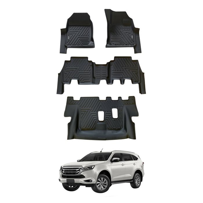 AUSGO 3-Row Set Car Floor Mats for ISUZU MUX MU-X 2021-Onwards Floor Liners