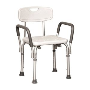 Altus Bathroom Shower Chair with Back Rest and Arm Aluminium Adjustable