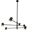 PELO Matte Black 6 Light Pendant