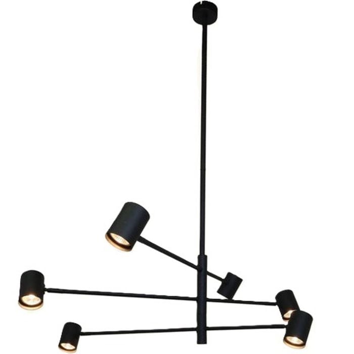 PELO Matte Black 6 Light Pendant