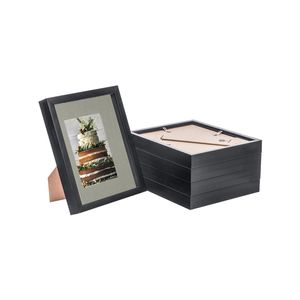 Nicola Spring 8" x 10" Black 3D Box Photo Frames - 4" x 6" Mount - Pack of 5