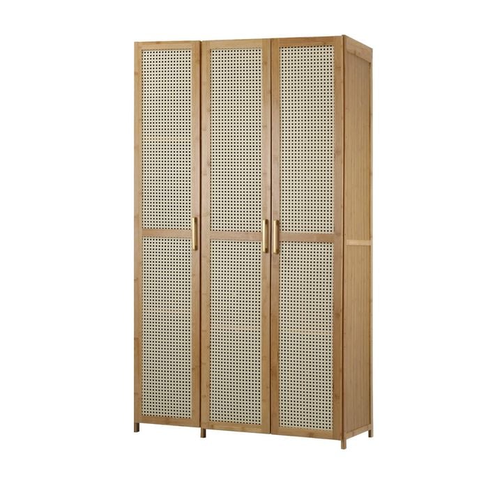 Oikiture Wardrobe Clothes Storage Cabinet Large Cupboard 3 Doors 6 Shelves