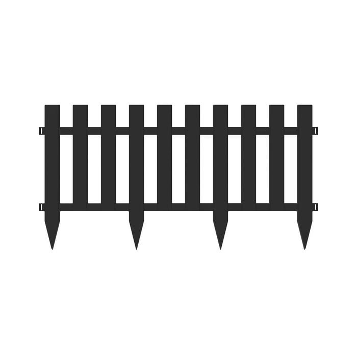 Jack Matrix 900 x 350mm Charcoal Square Picket Garden Edge