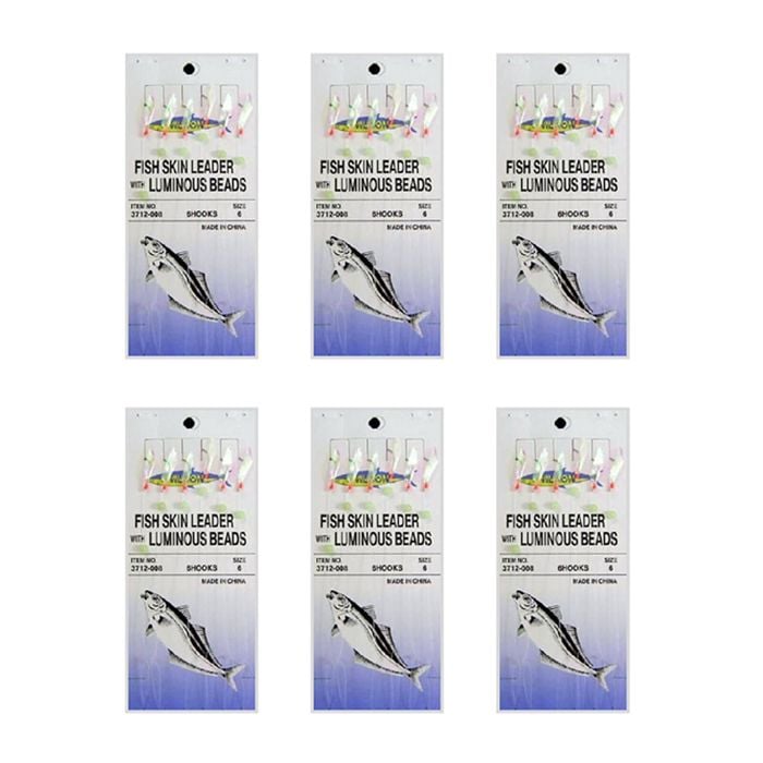 6x Surecatch Wilson Bait Jig - Fish Skin Fishing Rig 6 Hook - Size 6