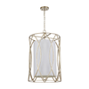 Telbix Dover Contemporary Pendant Hanging Lamp Light Metal Fabric Antique Silver Weathered
