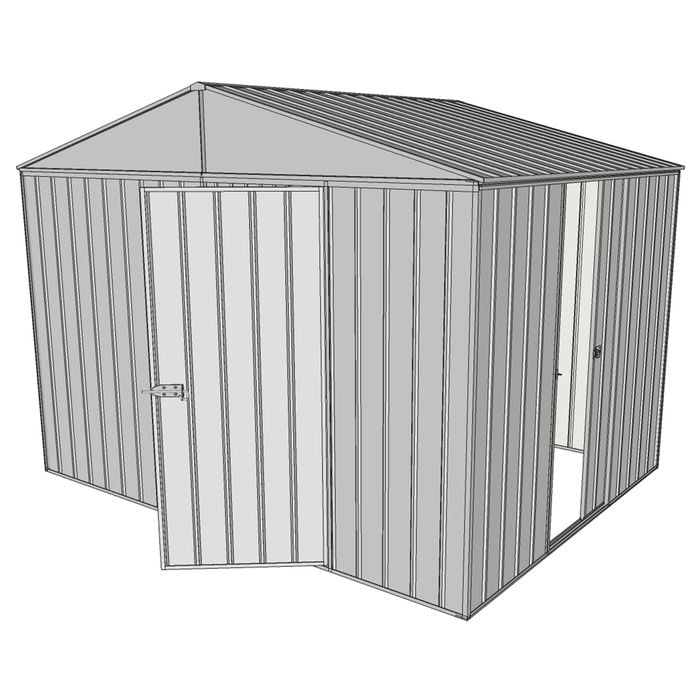 Build-a-Shed 3.0 x 2.3 x 2.3m Gable Single Sliding Side Door Shed - Zinc