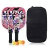Catzon Pickleball Paddles Set 2 Rackets With Balls And Bag Fiberglass Surface Pickleball Racquet Set-pink