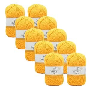 10x Malli Sunflower Yellow Blend Basic 100g Knitting Yarn Acrylic/poly