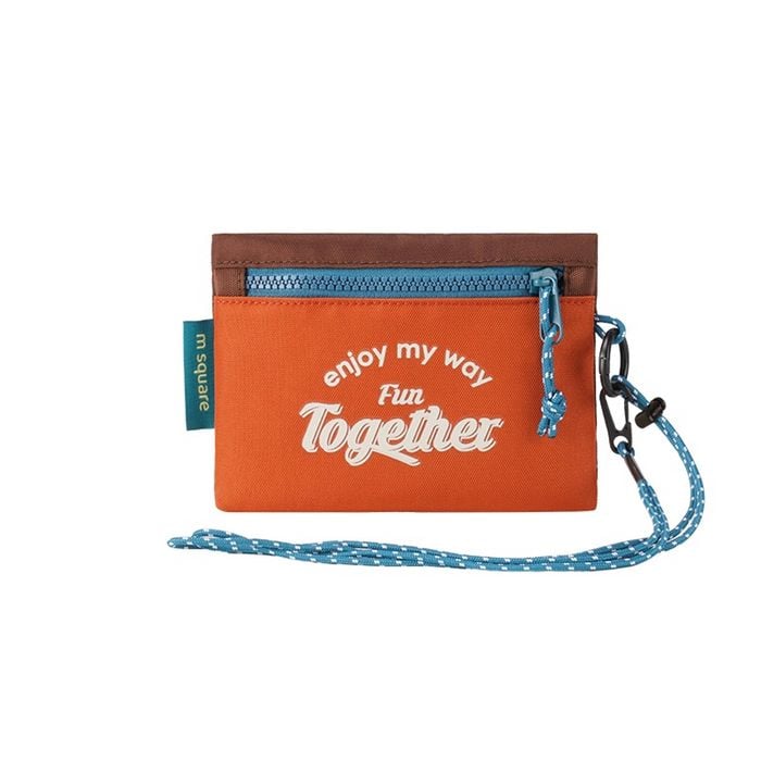 M SQUARE Anti-Theft Money and Ticket Pouch – Secure Travel Organizer for Valuables Orange