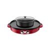 SOGA Electric Grill Steamboat Hotpot 2100W Multi Cooker BBQ Non-Stick Maifan Stone Red