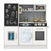 Costway Kitchen Playset Pretend Cooking Toy W/blackboard Toy Gift White