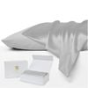 Luxor Crown SILVER Set of 2 Mulberry Silk Pillowcases