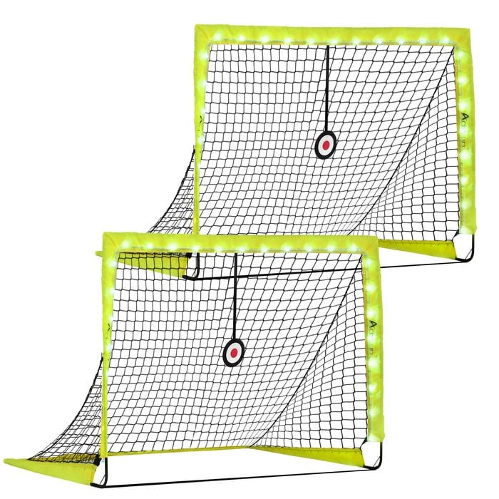 ADVWIN Portable Soccer Goal 1.8M Wide, Light Up Soccer Net for Backyard Kids, Junior, Adults, with Carry Bag, 2 Pack