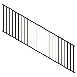 ProtectorAl 1201-2400 x 900mm Black Satin Raked Up to 15º Flat Top Garden Fence Panel