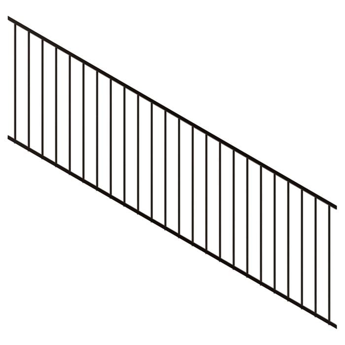 ProtectorAl 1201-2400 x 900mm Black Satin Raked Up to 15º Flat Top Garden Fence Panel