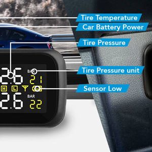 Elinz Car Auto Wireless Digital TPMS Tire Tyre Pressure Monitoring System Waterproof Sensors