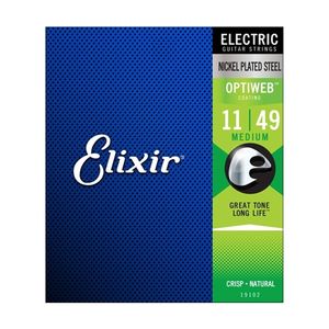 Elixir #19102 Electric Guitar Strings Optiweb Nickel Plated Steel 11-49 Medium