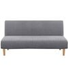 Smarcute 3 Seater Armless Futon Sofa Bed Cover Stretch Jacquard Couch Protector Light Grey