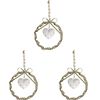 3x LVD Metal/Beads Twist Wreath Heart Hanging Ornament Home Decor Sml Gold/White