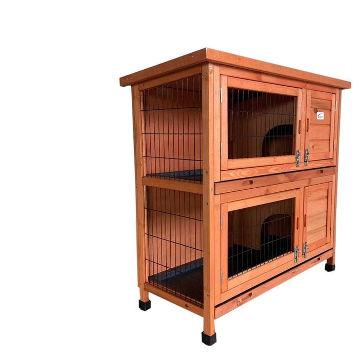 Yes4pets Large Double Storey Rabbit Hutch Guinea Pig Ferret Cage Brown