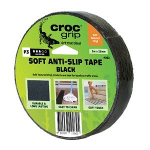 Croc Grip 5m x 25mm Black Soft Textured Tape