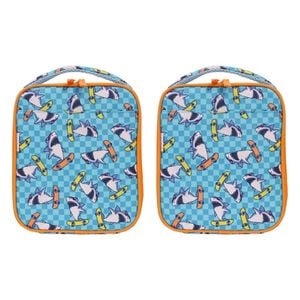 2PK Splosh Out & About Shark Kids/Children Insulated Lunch Bag 21x25cm Blue