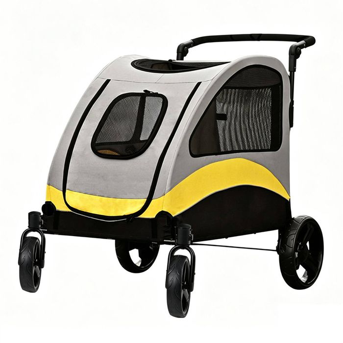 BingoPaw Large Space Pet Stroller 4 Wheels Breathable Mesh Dog Travel Stroller 74.5x108x113cm
