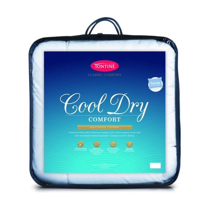 Tontine Classic Comfort Cool Dry Mattress Topper Climate Control Queen