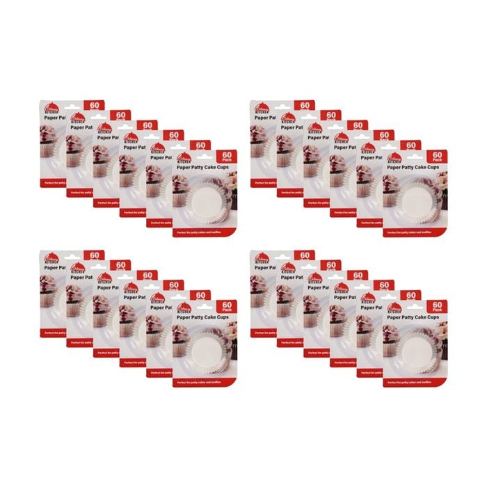 24x 60pc Culinary Kitchen Paper Patty Muffin Cupcake Cups Set White