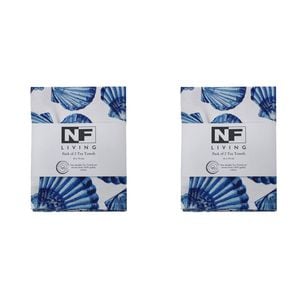 2x 2pc NF Home & Entertaining Essentials Blushell Tea Towel 25x18cm Solid Blue