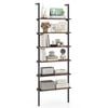 Costway 6-tier Ladder Bookshelf Wall Mounted Display Shelf - Brown
