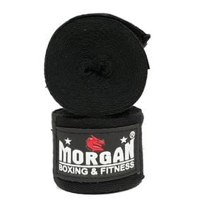 Morgan Cotton Boxing Hand Wraps 180inch - 4m Long (pair)[black]