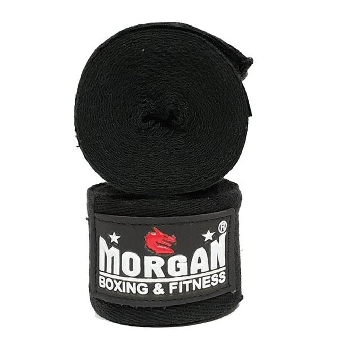 Morgan Cotton Boxing Hand Wraps 180inch - 4m Long (pair)[black]