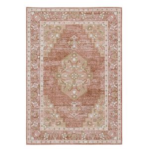 Loopsie-330cm X 240cm-vilbergen Pink Terracotta Traditional Washable Rug