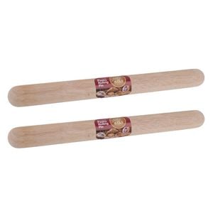 2PK Daily Bake Rubberwood Pastry Rolling Pin 50x5cm - Natural