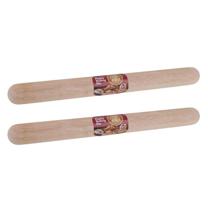 2PK Daily Bake Rubberwood Pastry Rolling Pin 50x5cm - Natural