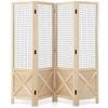 Costway 4-panel Folding Room Divider Wood Diy Decorative Home Office Natural