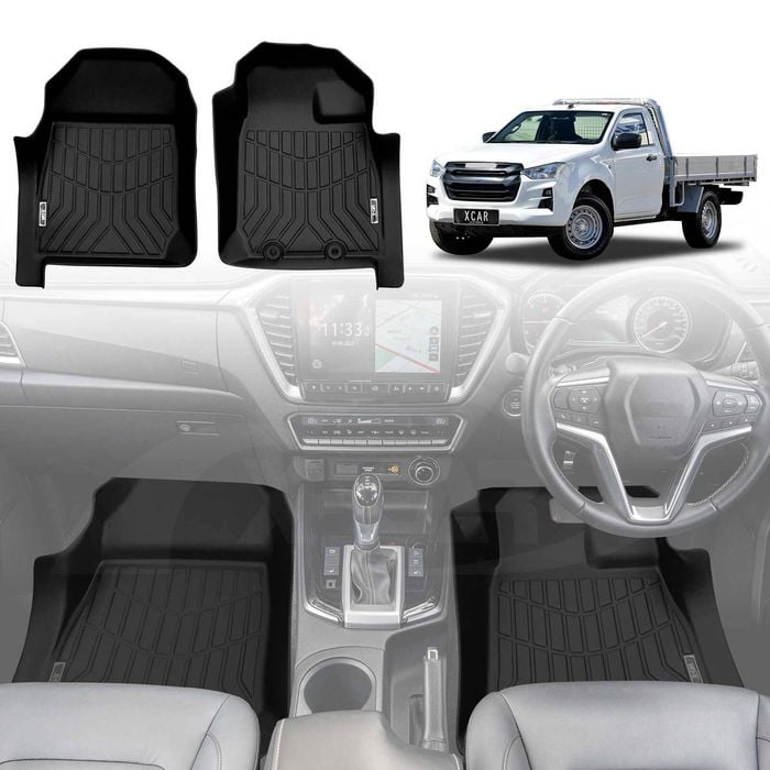 3D Floor Mats for ISUZU D-MAX DMAX Single Cab 2020-Onwards All-Weather Heavy Duty Full Set